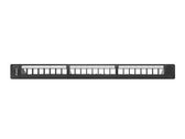 Patch panel pusty Lanberg PPKS-1124-B 24 port 1U 19" z organizerem do modułów keystone czarny