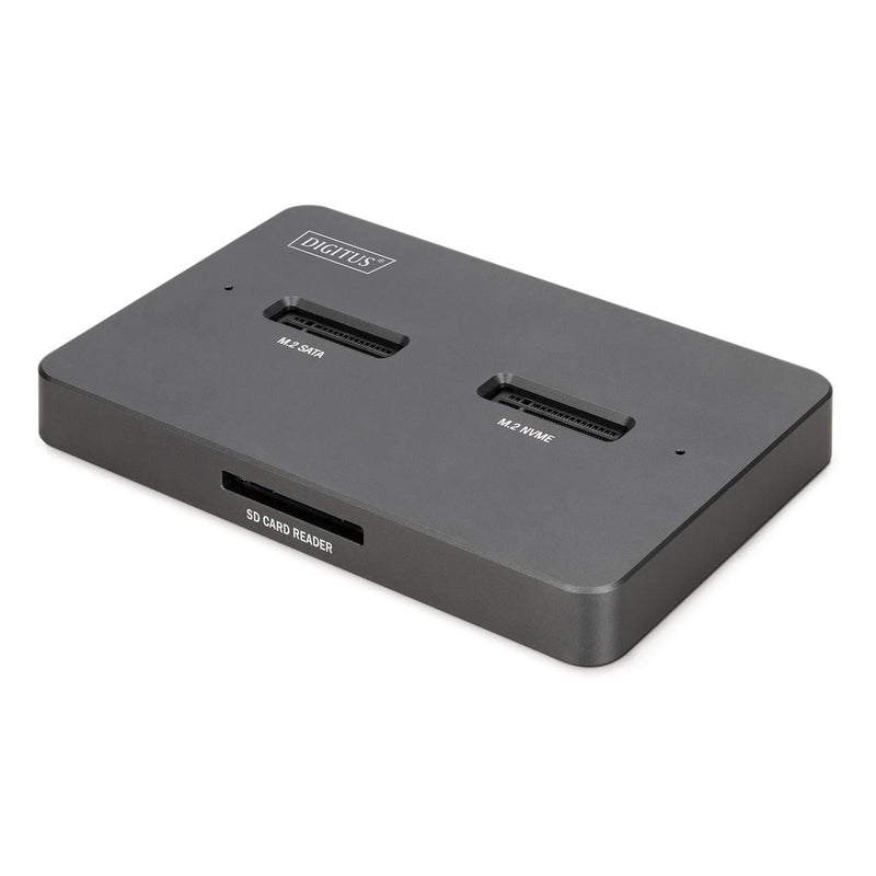 Stacja dokująca dysków DIGITUS DA-71546-1, USB-C 3.2 Gen2, SSD M.2 NVMe + SATA, czytnik kart SD-Express 7.1, czarna