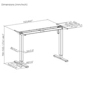Biurko elektryczne regulacja wys. Ergo Office ER-400 W, max wys. 1160mm, max - 80 kg, bez blatu do pracy stojąco siedzącej, białe