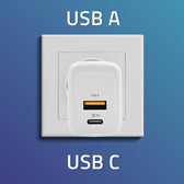 Ładowarka sieciowa Qoltec 20W GaN | 5-20V | 1.5-3A | 1xUSB-C PD | 1xUSB QC 3.0 | Biała
