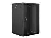 Szafa instalacyjna Rack wisząca 19" 18U 600x600 czarna Lanberg (flat pack)