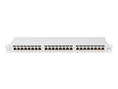 Patch panel Lanberg 24 port 1U kat.6A ekranowany szary