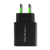 Ładowarka sieciowa Qoltec 18W | 5-12V | 1.5-3A | USB typ C PD | USB QC 3.0 | Czarna