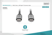 Kabel USB 3.0 DIGITUS PREMIUM 60W/5Gbps Typ USB C/USB C M/M czarny 1m