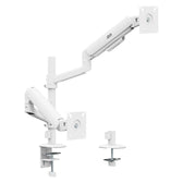 Uchwyt biurkowy na 2 monitory Ergo Office ER-692 W, sprężyna gazowa, 17"-32", 1-10kg, biały matt, max. VESA 100x100
