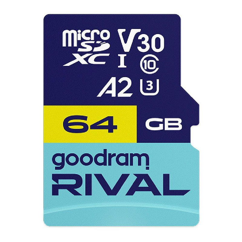 Karta pamięci microSDXC GOODRAM Rival 64GB UHS-I U3 V30 C10 A2 + adapter