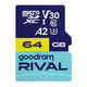 Karta pamięci microSDXC GOODRAM Rival 64GB UHS-I U3 V30 C10 A2 + adapter