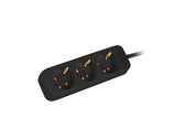 Listwa przedłużacz Lanberg 1,5m czarna 3x 230V Schuko, kabel wykonany z pełnej miedzi