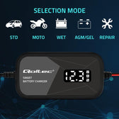 Ładowarka inteligentna Qoltec mikroprocesorowa 12V | 2A | Prostownik do akumulatora AGM GEL | LCD