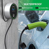 Stacja ładowania Qoltec EV 2w1 Typ2 | 22kW | Wi-Fi | LCD | 3 fazy | Wallbox | Smart life app | RFID | 5m
