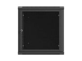 Szafa instalacyjna Rack Lanberg wisząca 19" 12U 600x600 czarna drzwi perforowane (flat pack)