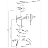 Stojak mobilny Techly 37''-70'', 70kg 2 półki