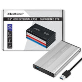 Obudowa/kieszeń Qoltec do dysków HDD SSD 2.5" SATA3 | USB 3.0 | Srebrny