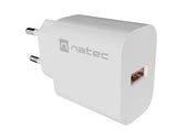 Ładowarka sieciowa Natec Ribera 1x USB-A 18W biała