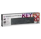 Klawiatura przewodowa Defender ELEMENT HB-520 USB czarna