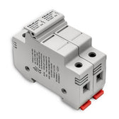 Podstawa bezpiecznikowa Qoltec + bezpiecznik DC | 2P | 1000V | 30A | 10x38 | solar