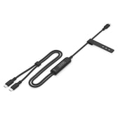 Kabel zasilający DIGITUS 2 w 1 USB-C - 2x USB-C, USB 2.0 140W PD 3.1, nylonowy, 1,8m czarny