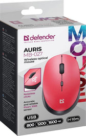 Mysz bezprzewodowa Defender AURIS MB-027 optyczna bezklikowa silent 1600dpi czerwona