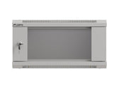 Szafa instalacyjna Rack wisząca 19" 4U 540x350 szara Drzwi przeszklone Lanberg (flat pack)