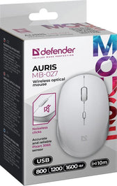 Mysz bezprzewodowa Defender AURIS MB-027 optyczna bezklikowa silent 1600dpi biała