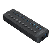 HUB USB-A Orico CT2U3-10AB-EU-BK-BP aktywny 10xUSB-A 5Gbps BC 1.2 48W czarny
