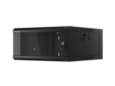 Szafa instalacyjna Lanberg rack wisząca 19" 4U 600 drzwi szklane czarna (złożona)