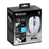 Mysz bezprzewodowa Defender DILA MM-282 optyczna 1800dpi biała RGB AKUMULATOR 6 przycisków Gaming