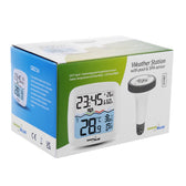 Stacja pogodowa GreenBlue GB216 z termometrem basenowym, zasięg 60m, czujnik pływający, temperatura, godzina, kalendarz, DCF