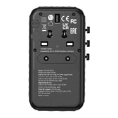 Adapter podróżny Verbatim UTA-06 GaN III globalny 2xUSB-C PD QC 4+ 100W, 2xUSB-A QC 3.0 18W