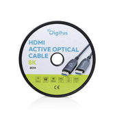 Kabel DIGITUS połączeniowy hybrydowy HDMI AOC HDMI-A męski-męski HDMI 2.1 UHD-2 8K@60Hz 48Gbps HDR, eARC, HDCP 2.2, CEC 80m