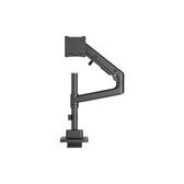 Ramię biurkowe pojedyncze DIGITUS z zaciskiem i sprężyną gazową 1xLCD max. 57" 27kg, VESA: 75x75, 100x100, czarne