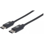 Kabel USB 2.0 Manhattan Typ-C M/M 60W 3A PD QC 480Mbps 2m czarny