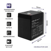 Akumulator AGM Qoltec 12V | 4.5Ah