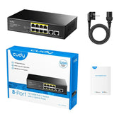 Switch niezarządzalny Cudy FS1010P 8x10/100Mbps with 2 Uplink Ports, PoE+ 120W