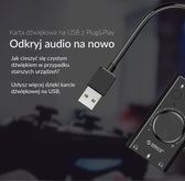 Karta dźwiękowa Orico SC2-BK-BP zewnętrzna, USB-A, 3 porty mini jack