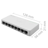 Switch niezarządzalny Qoltec przełącznik sieciowy 8 x port RJ45 | 1000Mbps | Fast Ethernet | LAN
