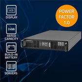 Zasilacz awaryjny UPS Qoltec do RACK | 3kVA | 3000W | Power Factor 1.0 | LCD | On-line
