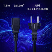 Kabel zasilający Qoltec SCHUKO CEE 7/7 (E/F) | IEC C13 | 3*1.0mm2 | 1.5m
