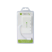 Kabel adapter Techly USB-C do 4K HDMI, Gigabit RJ45 / USB-A, USB-C PD 60W 0,14m biały