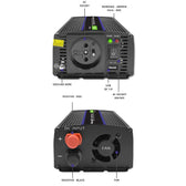 Przetwornica napięcia Qoltec Monolith 600 MS Wave | 12V na 230V | 300/600W | USB