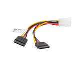 Kabel zasilający Lanberg Molex(M) -> 2x SATA(F) 0,15m