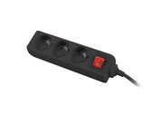 Listwa przedłużacz Lanberg 3m czarna 3x 230V PL, z wyłącznikiem, kabel wykonany z pełnej miedzi