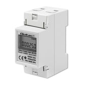 Miernik zużycia energii Qoltec na szynę DIN | jednofazowy elektroniczny licznik | 230V | LCD | 2P