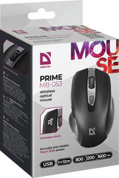 Mysz bezprzewodowa Defender PRIME MB-053 optyczna bezklikowa silent 1600dpi czarna
