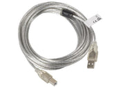 Kabel USB 2.0 Lanberg AM-BM Ferryt 5m przezroczysty