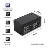 Akumulator AGM Qoltec 12V | 3.3Ah
