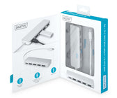 Hub USB DIGITUS 4-portowy USB 3.0 SuperSpeed z Typ C PD 3.0 aluminium