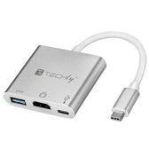 Kabel adapter Techly USB-C Multiport / HDMI/USB-A 3.0/USB-C PD