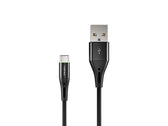 Kabel USB 2.0 Type-C(M) - AM 1m oplot czarny led Natec Prati