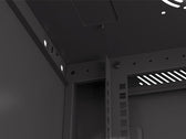 Szafa instalacyjna Lanberg rack wisząca 19" 4U 600x450 drzwi perforowane czarna (flat pack)